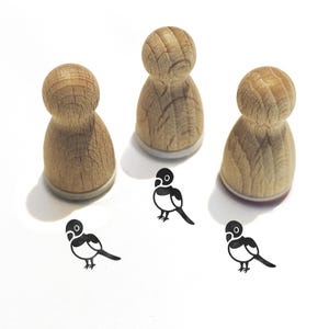 Ministempel -Evelyn Elster- Tier Motiv Kinderstempel zum Basteln Malerei Journal Adventskalender Ideen kleine Geschenke Vogel,Serie 10-F031