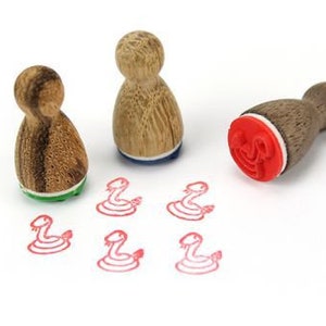 Stemplino Ministempel - Sissi Seeschlange - Holzstempel Motivstempel Tagebuch Planer Snake Schlange Klapperschlange Tier Zoo