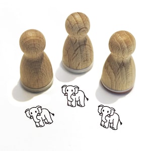 Mini sello - Elias Elephant - Sello infantil con motivo animal para manualidades, pintura, diario, calendarios de adviento, pequeños regalos, serie 10-F064