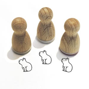 Ministempel -Caspar Capybara- Tier Motiv Kinderstempel zum Basteln Malerei Journal Adventskalender Ideen Wasserschwein,Serie 10-F043