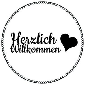 Maxi Stempel L Herzlich Willkommen Einladung Holzstempel zum Basteln Scrapbooking Bullet Journal Alben Geschenke Karten selbstmachen Bild 2