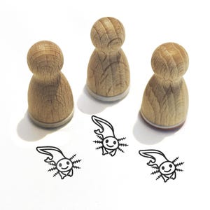 Ministempel -Alfons Axolotl- Tier Motiv Kinderstempel zum Basteln Malerei Journal Adventskalender Ideen Minecraft,Serie 10-F018