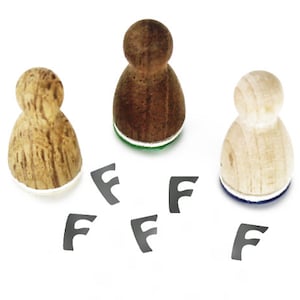 Sello de letras - letra mayúscula F - sello de madera del alfabeto para tarjetas de diario manualidades de calendario, sello para niños letras de nombre personalizadas