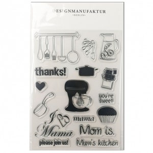 Juego de sellos de silicona personalizable - mamá - regalo para la madre acción de gracias decoración de la cocina electrodomésticos motivo deliciosa comida pastel chocolate