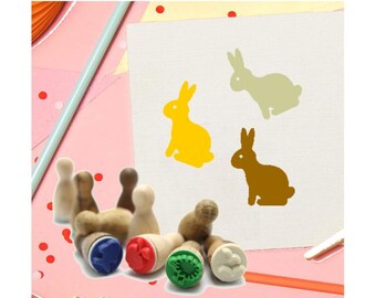 Stemplino Ministempel - Hase - Mini Stempel Kinder Holzstempel für Tagebuch Journal Ostern basteln Ostereier Kaninchen Kanin Osterhase