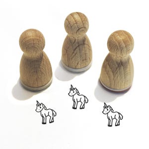 Ministempel -Elodie Einhorn- Tier Motiv Kinderstempel zum Basteln Malerei Journal Adventskalender Ideen kleine Geschenke,Serie 10-F042