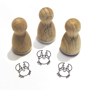 Ministempel -Kelly Krabbe- Tier Motiv Kinderstempel zum Basteln Malerei Journal Adventskalender Ideen kleine Geschenke,Serie 10-F071