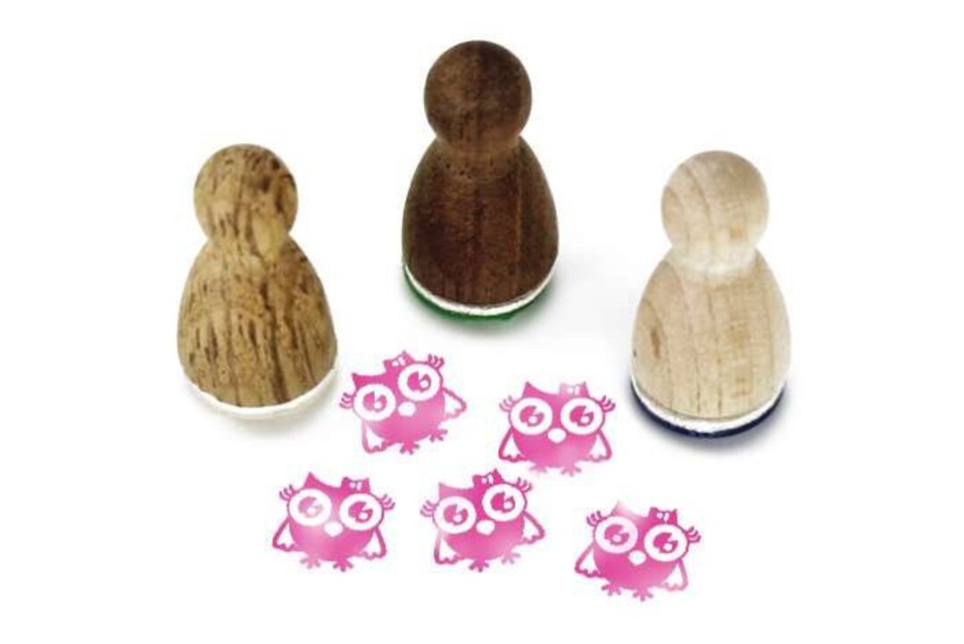 Mini Tampon Stemplino Oiseaux Et Fleur – Tampon Encreur En Bois FSC, Motif 10-11 Mm, Cadeau DIY Ou Scrapbooking