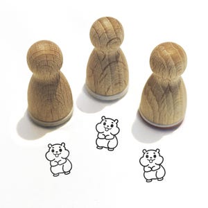 Mini stempel -Hugo Hamster- dierenmotief kinderstempel voor knutselen, schilderen, dagboek, adventskalender ideeën, kleine cadeautjes, serie 10-F022