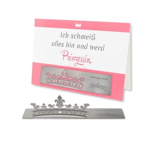 Skulpo® Tarjetas plegables de acero inoxidable - Princesa - Tarjetas de felicitación 3D Tarjetas emergentes Regalo artesanal Escultura de escritorio para niños Miniatura decorativa