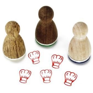 Stemplino Mini Carimbo - Chapéu de Chef - Carimbo de madeira para Diário Planejador Bullet Journal Reunião Comida Cozinhar Refeição Planejador Cozinheiro