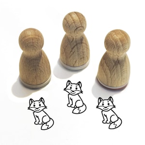 Ministempel -Fia Fuchs- Tier Motiv Kinderstempel zum Basteln Malerei Journal Adventskalender Ideen kleine Geschenke,Serie 10-F015