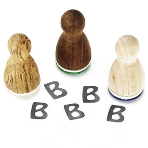 Buchstabenstempel -Großbuchstabe B- Alphabet Holzstempel für Journal Karten Kalender basteln,Kinder Stempel personalisiert Namen Schriftzug