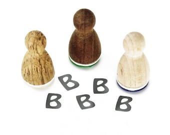 Buchstabenstempel -Großbuchstabe B- Alphabet Holzstempel für Journal Karten Kalender basteln,Kinder Stempel personalisiert Namen Schriftzug