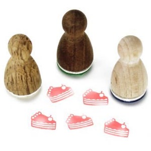 Stemplino Mini Stamp - Torta - Timbro in legno Timbro in legno Motivo Timbro Diario Planner Caffè Proiettile Journal Cafe Data