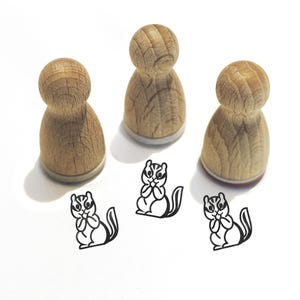 Ministempel -Sammy Streifenhörnchen- Tier Motiv Kinderstempel zum Basteln Malerei Journal Adventskalender kleine Geschenke,Serie 10-F039
