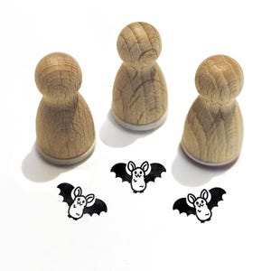 Ministempel -Franzi Fledermaus- Tier Motiv Kinderstempel zum Basteln Malerei Journal Adventskalender Halloween Ideen,Serie 10-F052