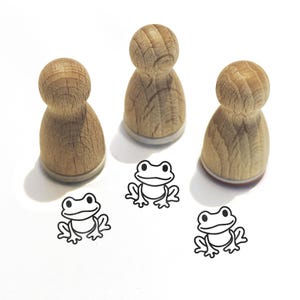Mini tampon -Franka Frog- motif animal tampon pour enfants pour bricolage, peinture, journal, idées de calendrier de l'Avent, petits cadeaux, série 10-F027