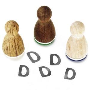 Letterstempel - hoofdletter D - houten alfabetstempel voor dagboekkaarten, kalenderambachten, kinderstempel, gepersonaliseerde naambelettering