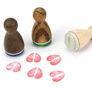 Mini timbro Stemplino - coppia di zoccoli - timbro in legno per diario planner bullet journal tracce di animali stampe cavaliere