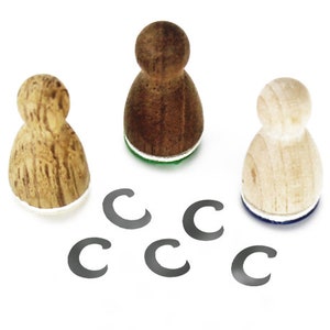 Letterstempel - hoofdletter C - houten alfabetstempel voor dagboekkaarten, kalenderambachten, kinderstempel, gepersonaliseerde naambelettering