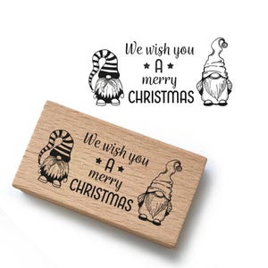Christmas stamp motif stamp -Gnome Merry Christmas- personal Christmas gift Christmas card decoration crafting, Pro-032 62 x 30 mm