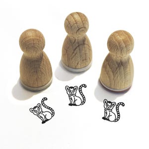 Ministempel -Luz Lemur- Tier Motiv Kinderstempel zum Basteln Malerei Journal Adventskalender Ideen kleine Geschenke,Serie 10-F044
