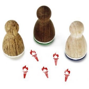 Stemplino Ministempel - Fackel - Holzstempel für Basteln Tagebuch Planer Bullet Journal Planner Stempeln Olympisches Feuer