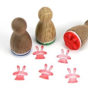 Stemplino Mini Timbro - Cappello Magico - Timbro in Legno Motivo Timbro Diario Planner Bullet Journal Mago Magia Strega