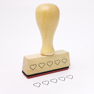 Tampon d'enseignant -Five Hearts Rating- Timbre d'enseignant d'école primaire avec motif de notation cardiaque, tampon de motivation des élèves 50 mm x 15 mm
