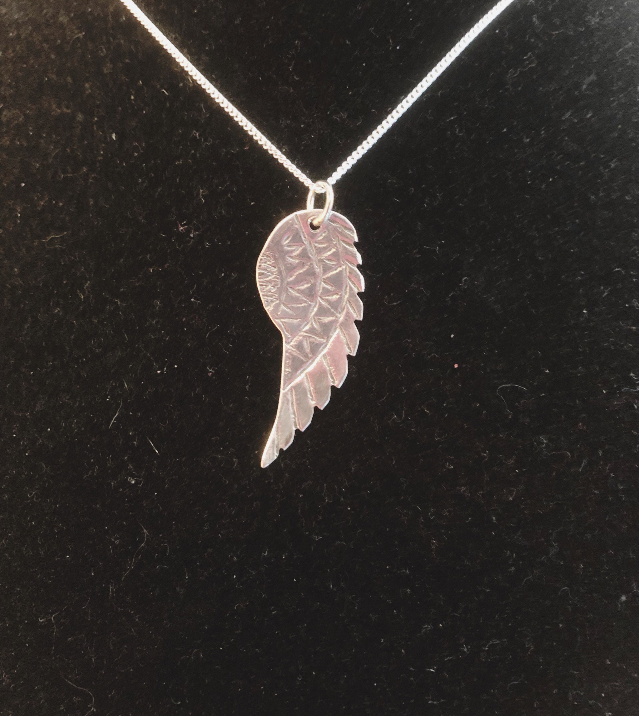 Angel Wing Pendant Angel wing Necklace Sterling Silver Angel Etsy