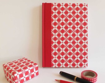 Tagebuch rot und weiß, liniert