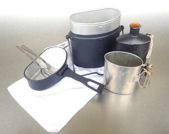 Vintage Swiss Army Mess Kit Alloy Camping Hiking Biker Horseman Cowboy Aluminium Gamelle Schweizer Armee Suisse Wandern