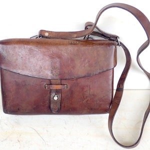 Vintage Leather Bag Swiss Army Bag Swiss Leather Police Firefighter Pouch Ledertasche Schweizer Armee Suisse Sac en Cuir Switzerland Schweiz