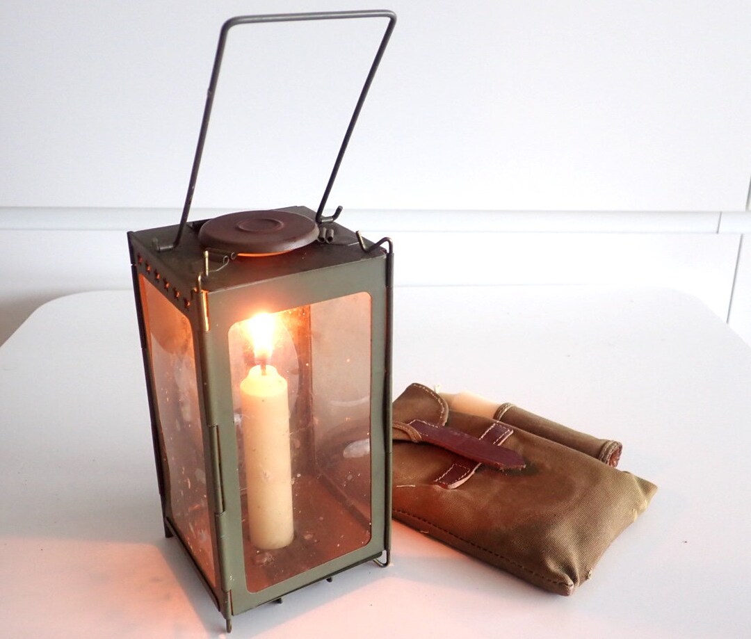 WW2 Swiss Army Lantern Swiss Leather Vintage Lantern Candle Etsy