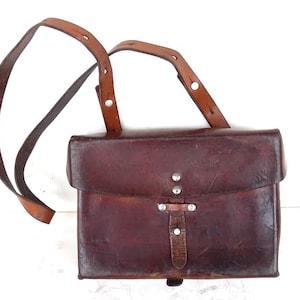 1982 Vintage Leather Bag Swiss Army Bag Swiss Leather Pouch Ledertasche Schweizer Armee Suisse Sac en Cuir Switzerland Schweiz
