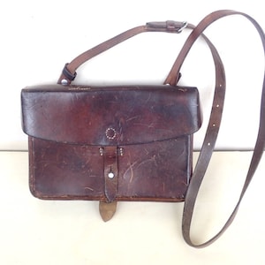 1961 Vintage Leather Bag Swiss Army Bag Swiss Leather Pouch Ledertasche Schweizer Armee Suisse Sac en Cuir Switzerland Schweiz