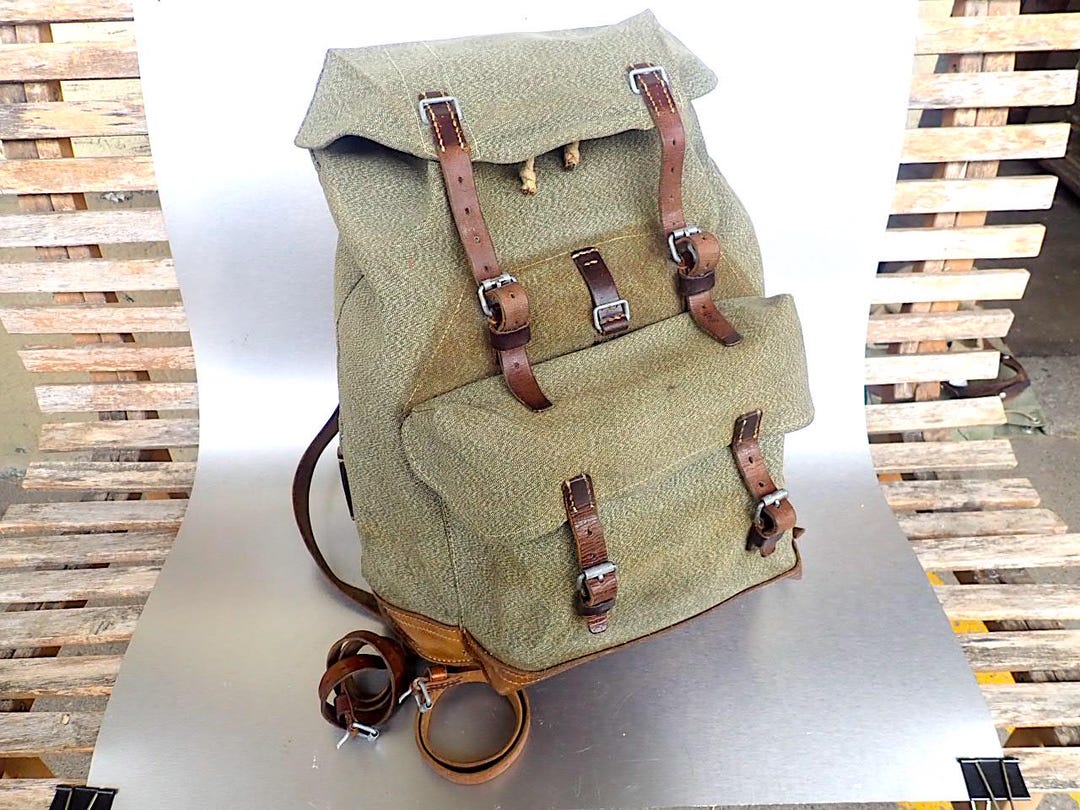 Zaino vintage dell'esercito svizzero del 1965, zaino Citybag Salt