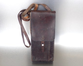 1957 Vintage Leather Bag Swiss Army Bag Swiss Leather Pouch Ledertasche Schweizer Armee Suisse Sac en Cuir Switzerland Schweiz
