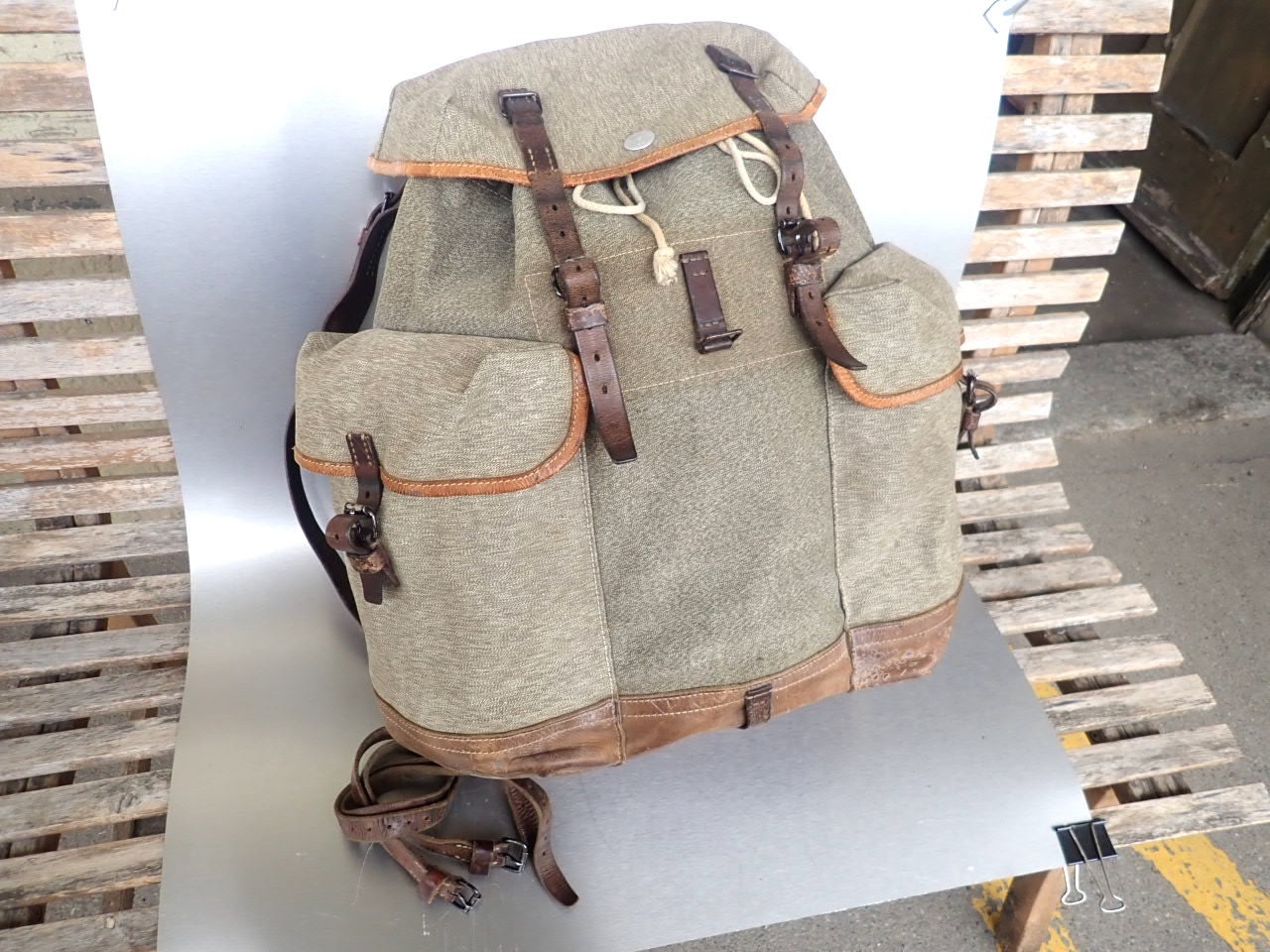 New Vintage Swiss Military "Salt & Pepper" Messenger, Bike Bag  Adjustable Straps