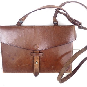 Vintage Leather Bag Swiss Army Bag Swiss Leather Police Firefighter Pouch Ledertasche Schweizer Armee Suisse Sac en Cuir Switzerland Schweiz