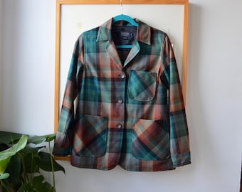 Vintage 90s Pendleton Multicolor Plaid Wool Jacket Size Unisex Size Small