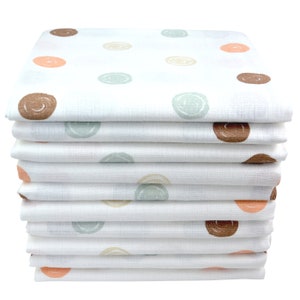 M.M.C. Muslin diaper 10 PACK natural motifs 80 x 70 cm muslin cloths cotton burp cloths for babies