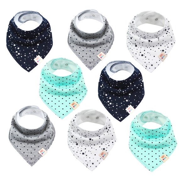 Pack de 8 Pañuelos Triangulares Bebé Niño, Niña - Baberos Bandana Unisex, Bandanas  Bebé Súper Absorbentes, Baberos Bebé Algodón Orgánico, Bandanas Bebé para  Bebés, Baberos Baba (Basics) : : Bebé