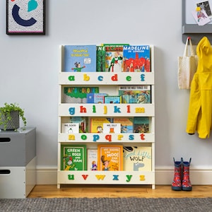 Tidy Books® Kids Bookshelf - Montessori Bookcase- Front Facing Bookshelf -The Original Alphabet Bookshelf - Baby Bookshelf - Eco Friendly