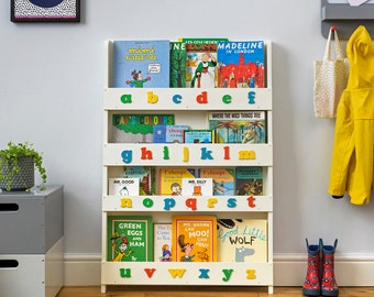 Tidy Books® Kids Bookshelf - Montessori Bookcase- Front Facing Bookshelf -The Original Alphabet Bookshelf - Baby Bookshelf - Eco Friendly