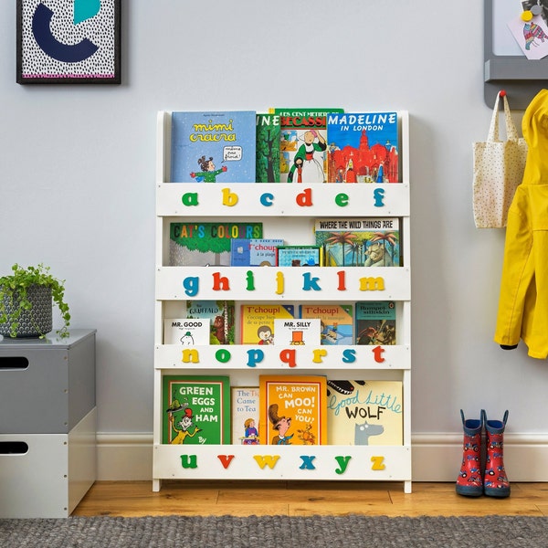 Tidy Books® Kids Bookshelf - Montessori Bookcase- Front Facing Bookshelf -The Original Alphabet Bookshelf - Baby Bookshelf - Eco Friendly