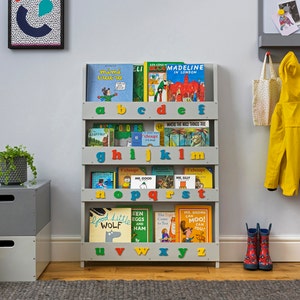 Tidy Books® Kids Bookshelf - Montessori Bookcase- Front Facing Bookshelf -The Original Alphabet Bookshelf - Baby Bookshelf - Eco Friendly
