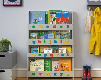 Tidy Books® Kids Bookshelf - Montessori Bookcase- Front Facing Bookshelf -The Original Alphabet Bookshelf - Baby Bookshelf - Eco Friendly