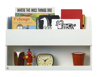 Tidy Books® The Original Bunk Bed Buddy™ Shelf, Bedside Floating Bookshelf for Kids Mezzanine and high sleeper, White, Gift for Tweens